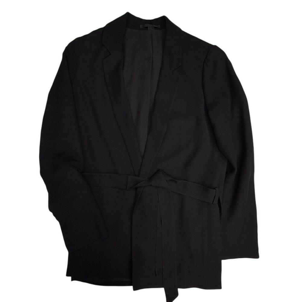 AllSaints Roya Split Wrap Blazer Black Belted Jacket US 4 EU 36 Viscose